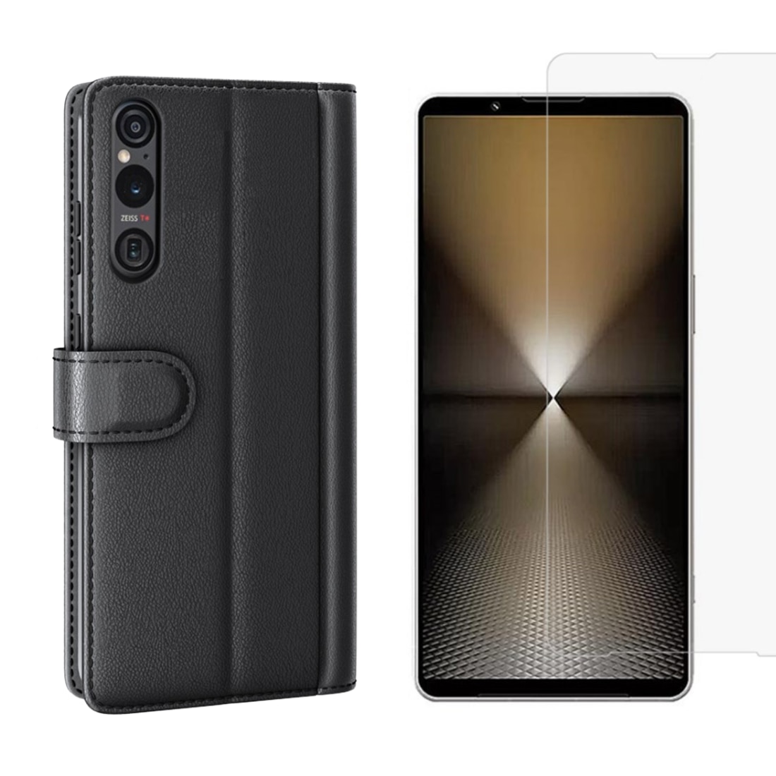 Sony Xperia 1 VI Set van Bookcover hoesje en Screenprotector