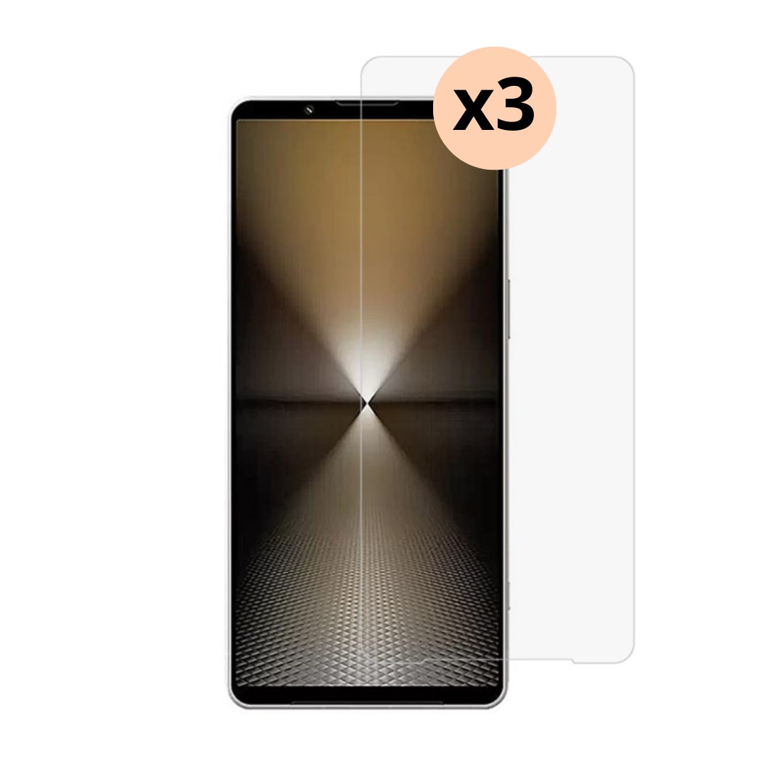 Set Sony Xperia 1 VI, Tempered Glas 0.3mm Screenprotector (3 stuks)