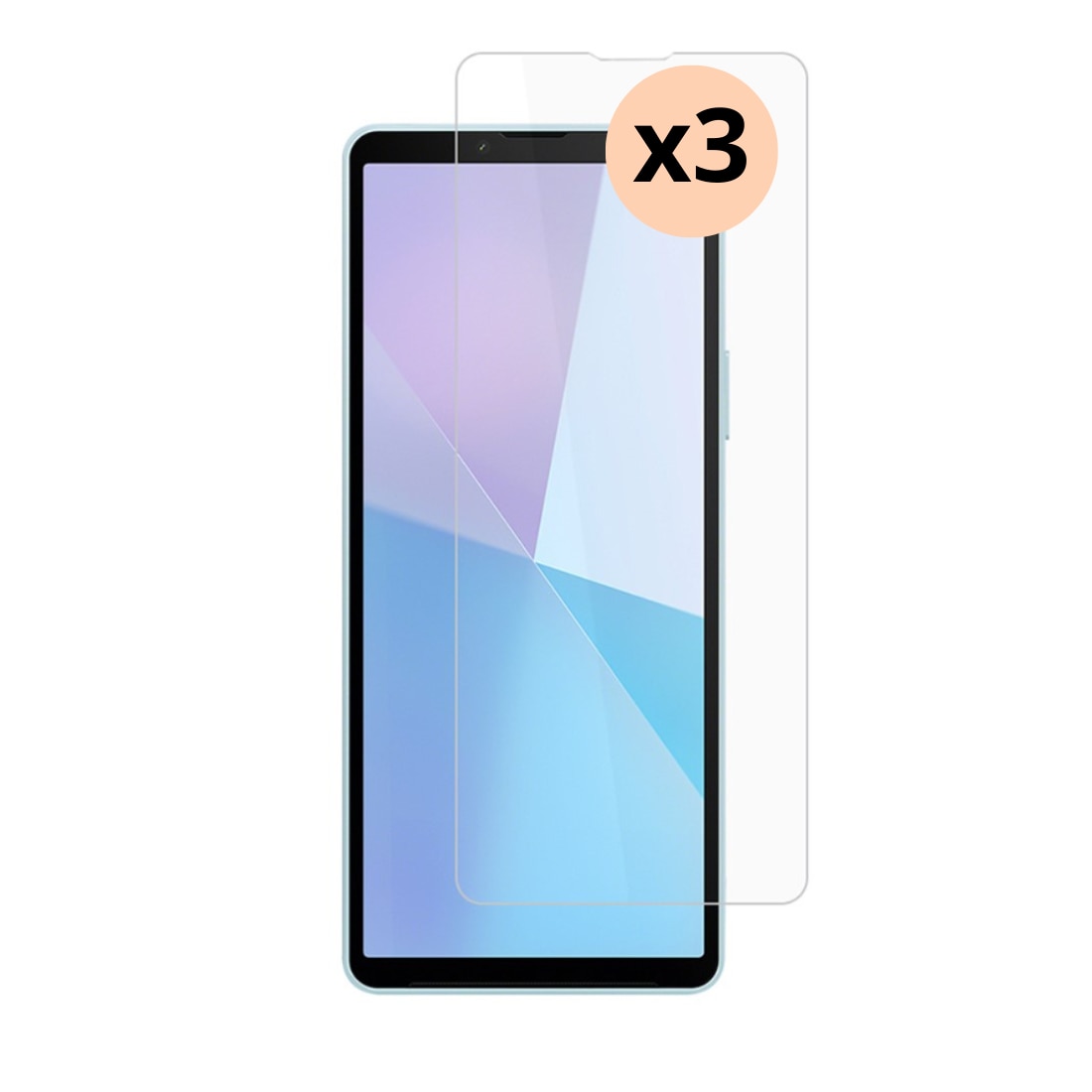 Set Sony Xperia 10 VI, Tempered Glas 0.3mm Screenprotector (3 stuks)