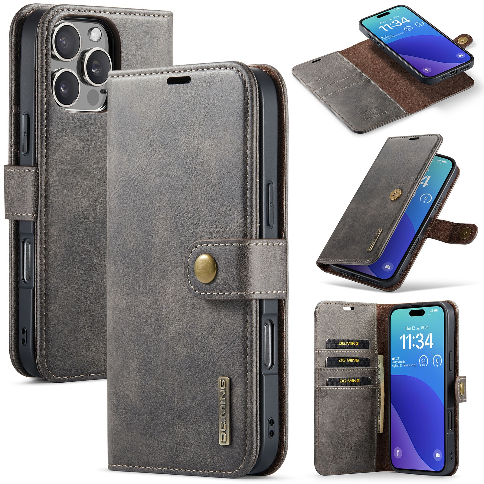 Magnet Wallet iPhone 16 Pro Brown