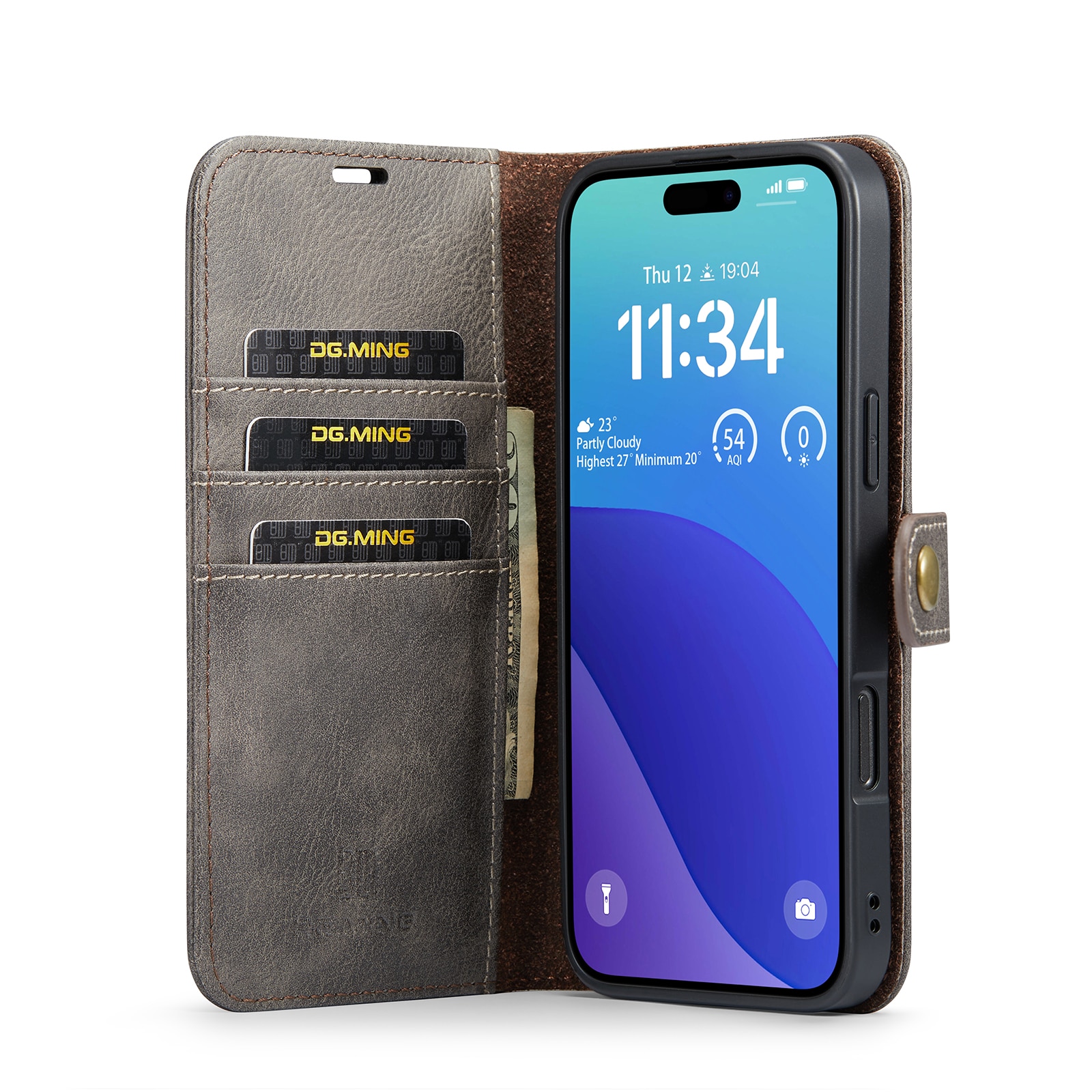 Magnet Wallet iPhone 16 Pro Brown