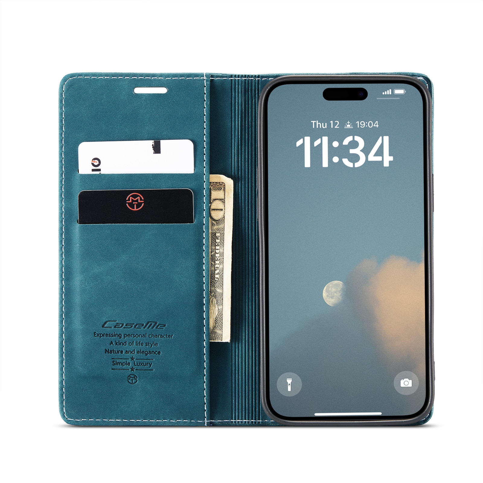 Slim Bookcover Hoesje iPhone 16 Plus Blauw