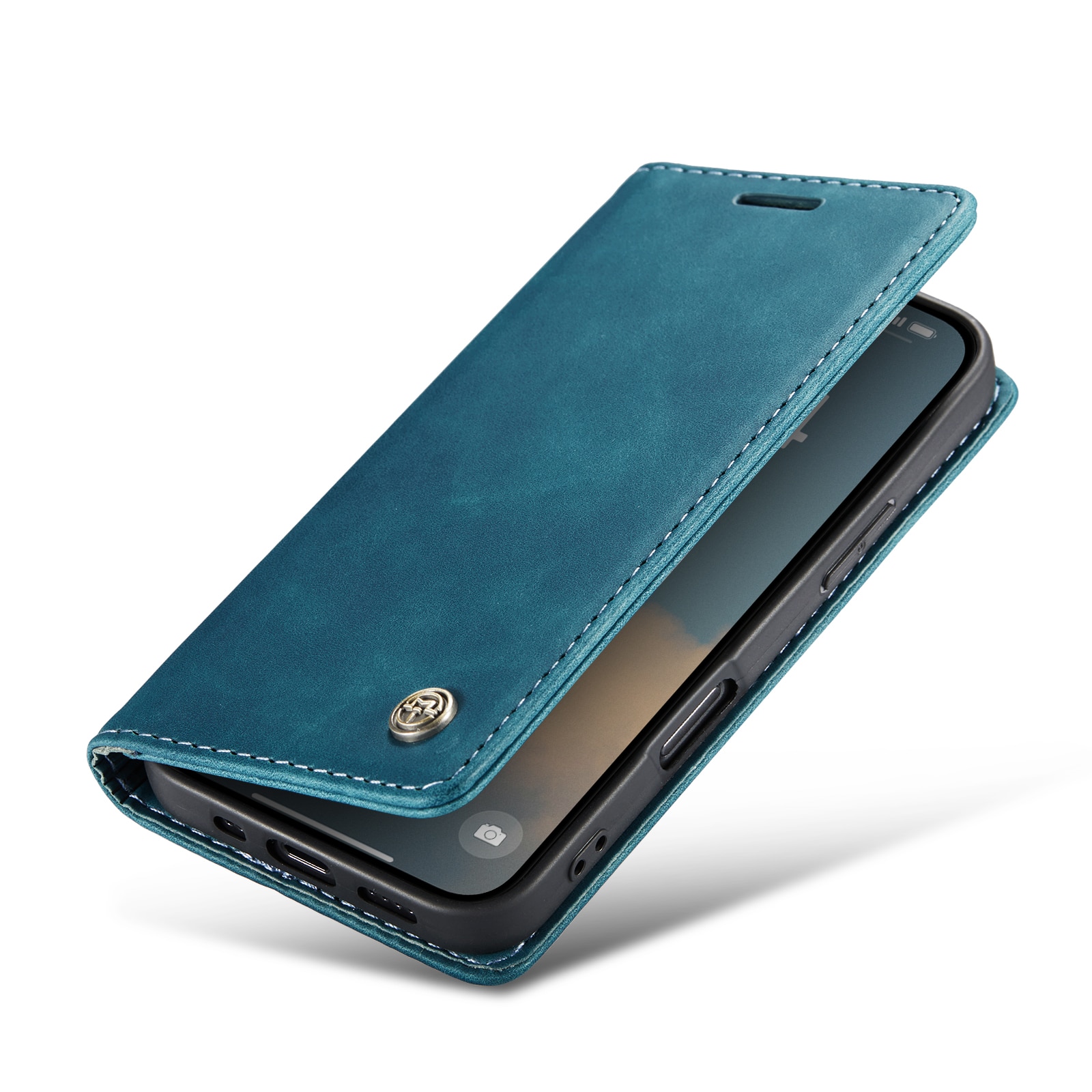 Slim Bookcover Hoesje iPhone 16 Plus Blauw