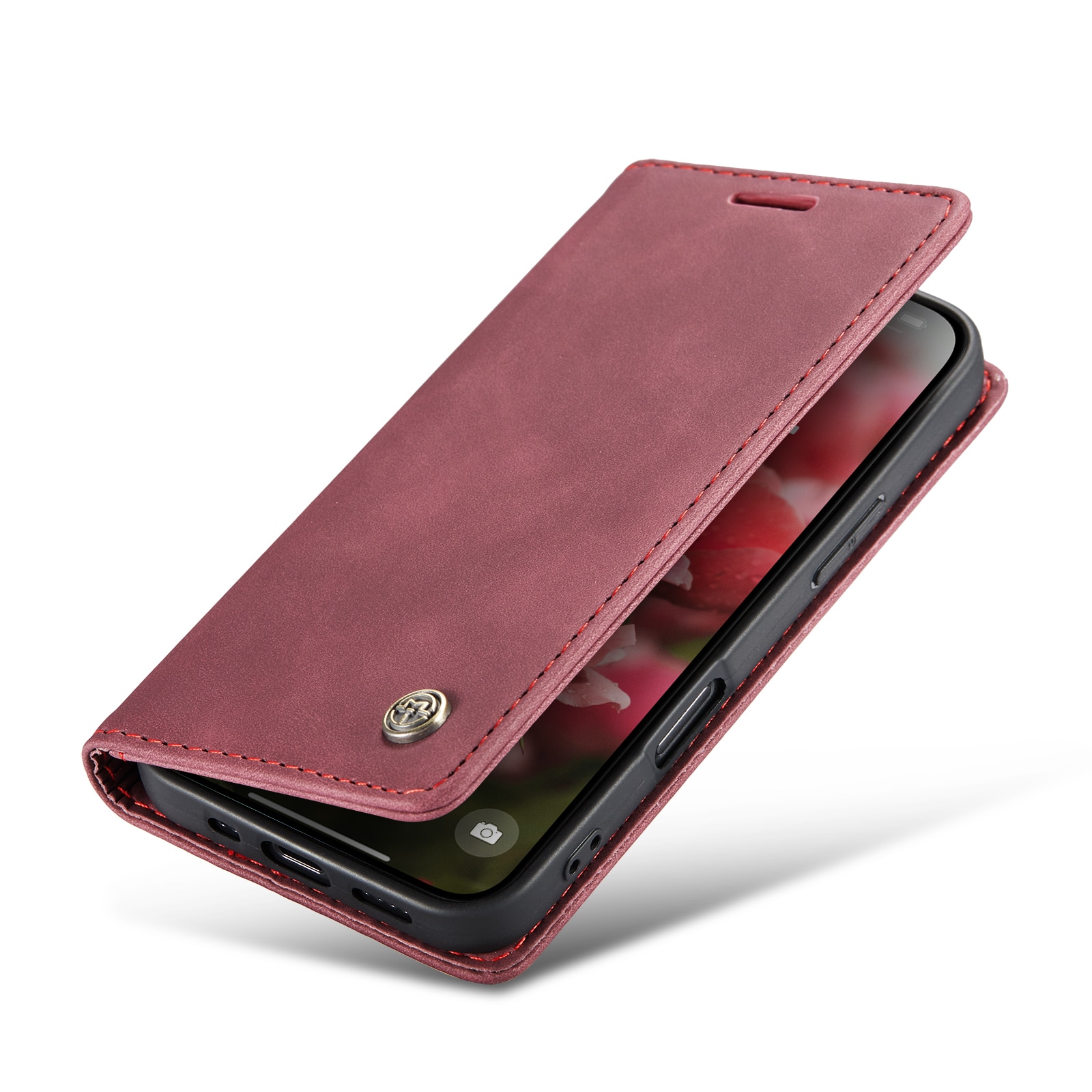 Slim Bookcover Hoesje iPhone 16 Rood