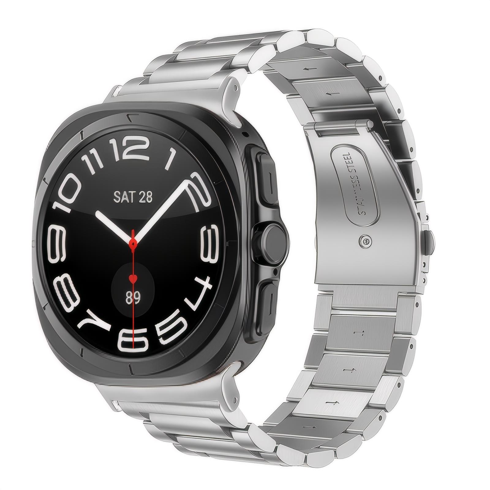 Samsung Galaxy Watch Ultra 47mm Metalen Armband zilver