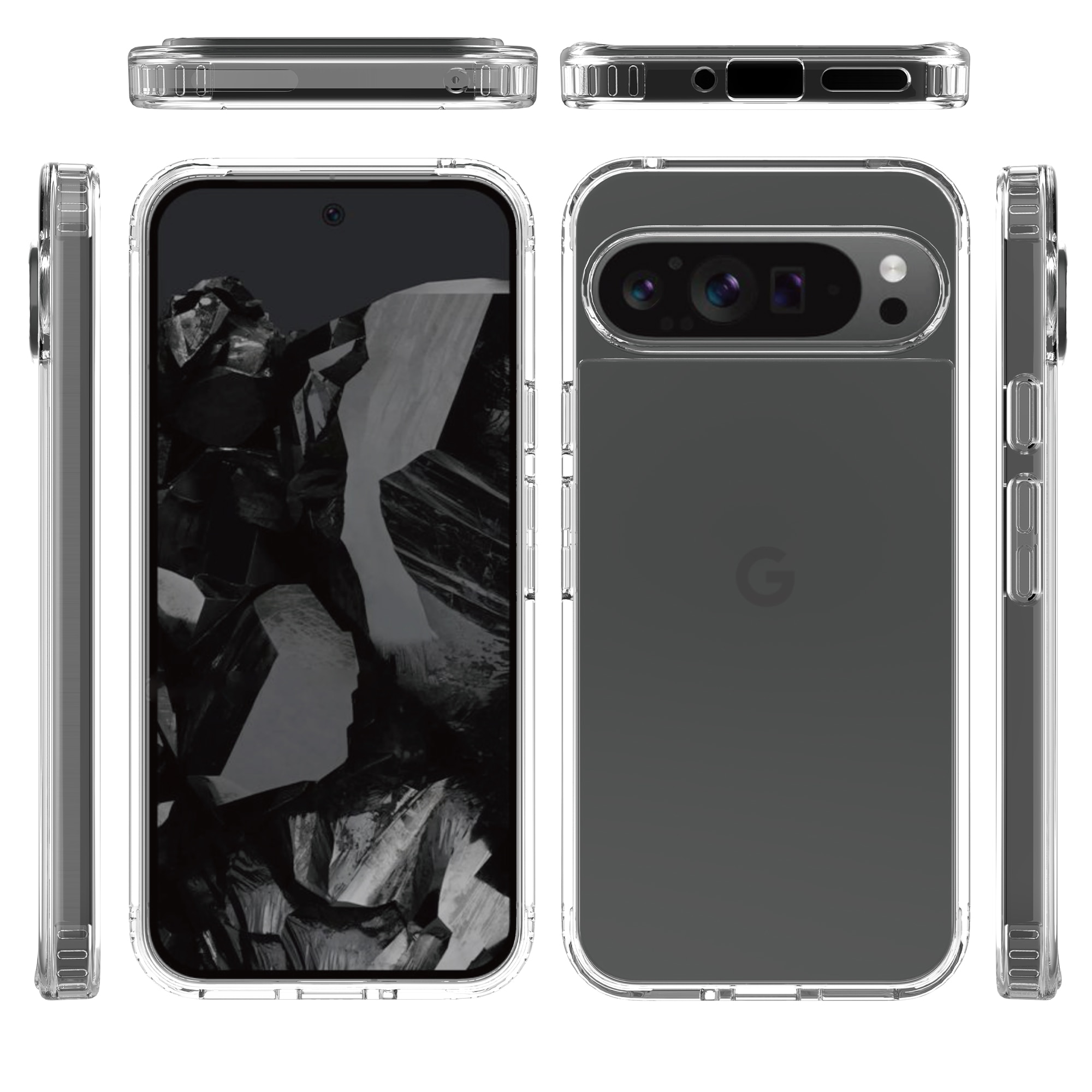 Crystal Hybrid Case Google Pixel 9 Pro XL transparant