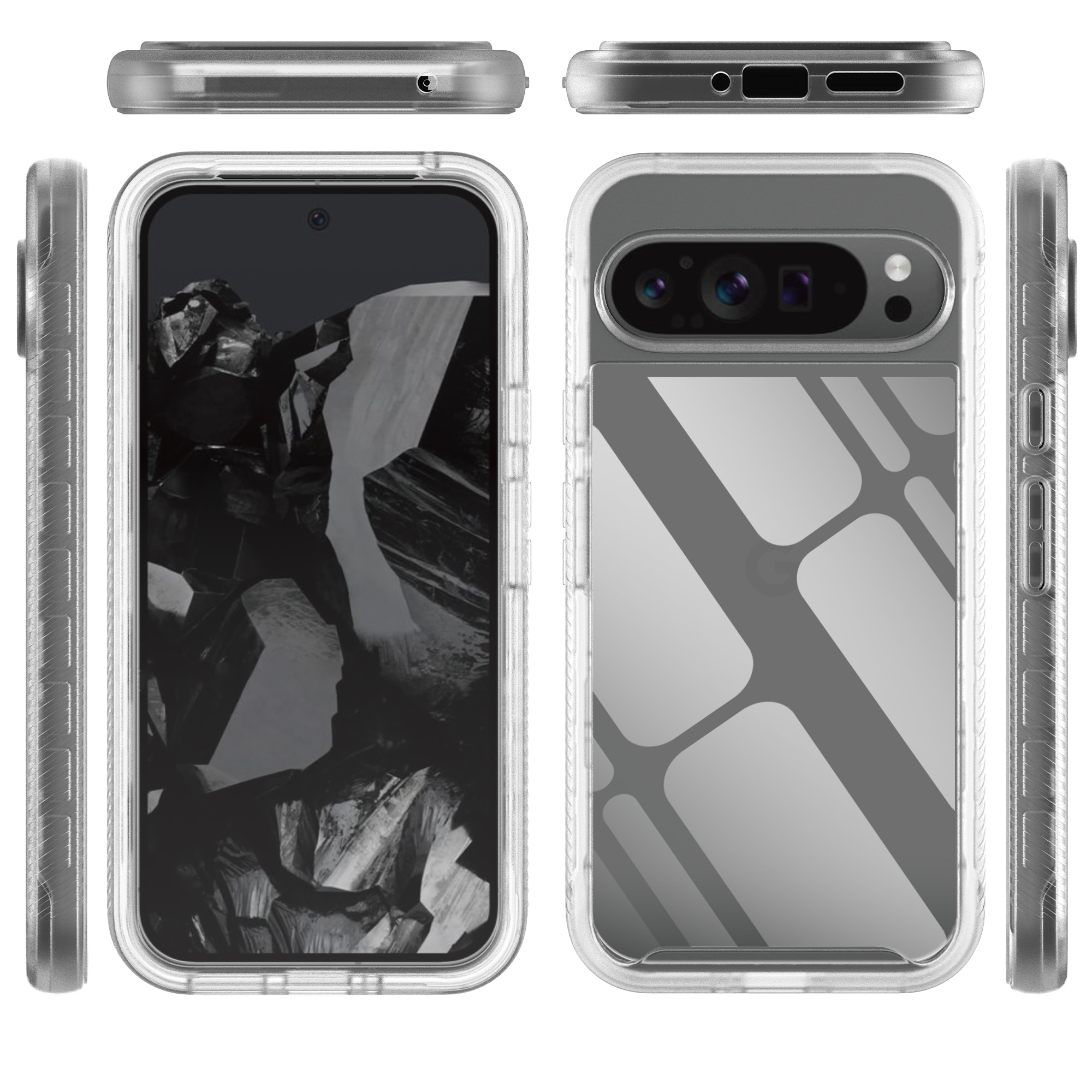 Google Pixel 9 Pro XL Full Protection Case transparant