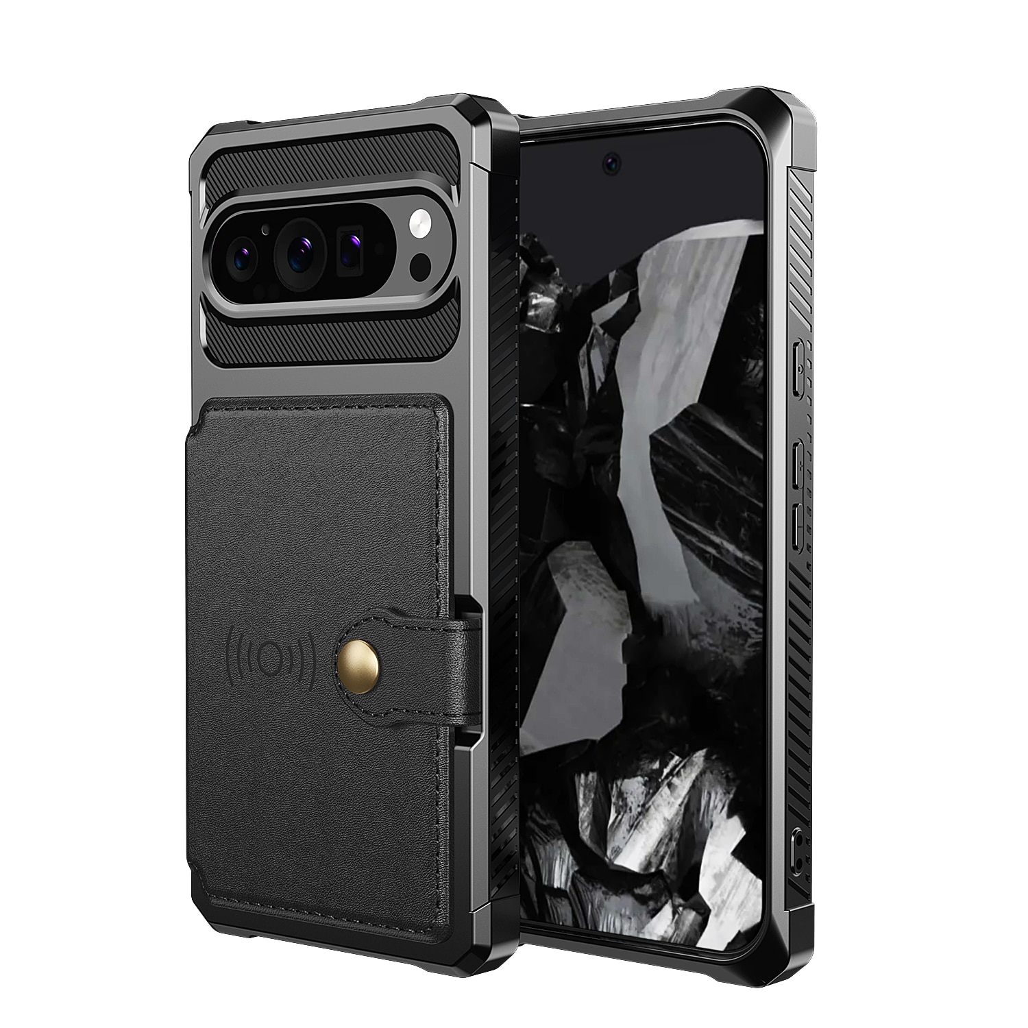 Google Pixel 9 Pro Tough Multi-slot Case zwart