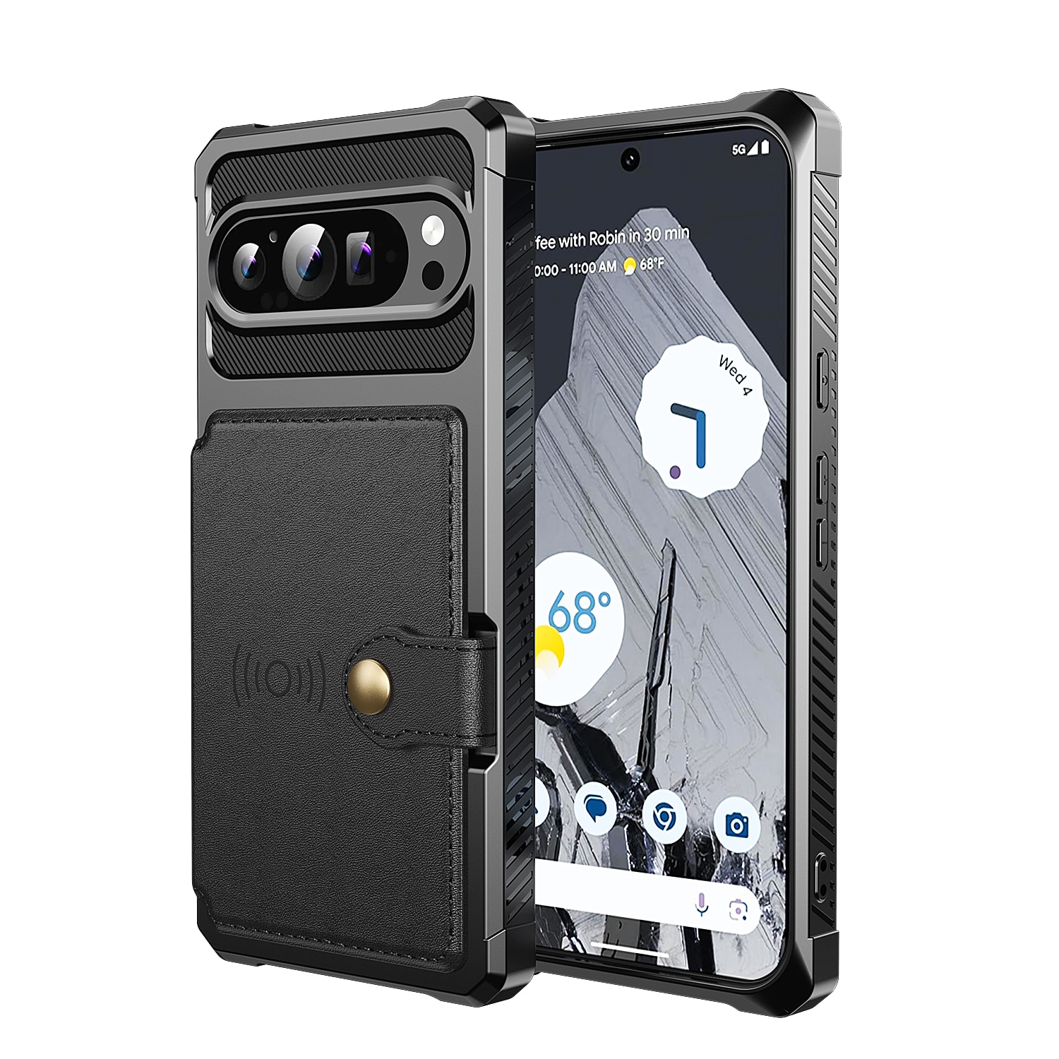 Google Pixel 9 Pro XL Tough Multi-slot Hoesje Zwart