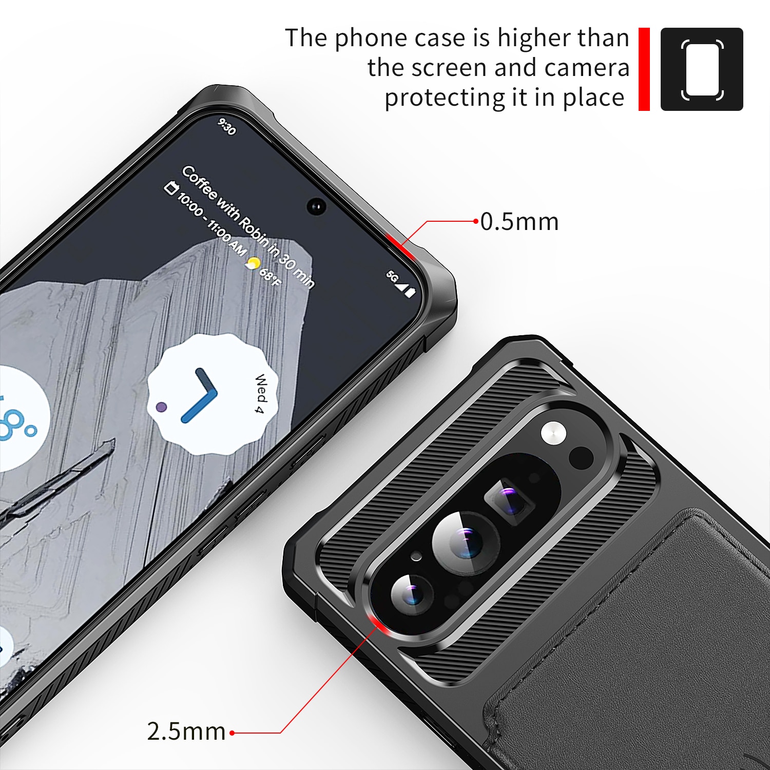 Google Pixel 9 Pro XL Tough Multi-slot Hoesje Zwart