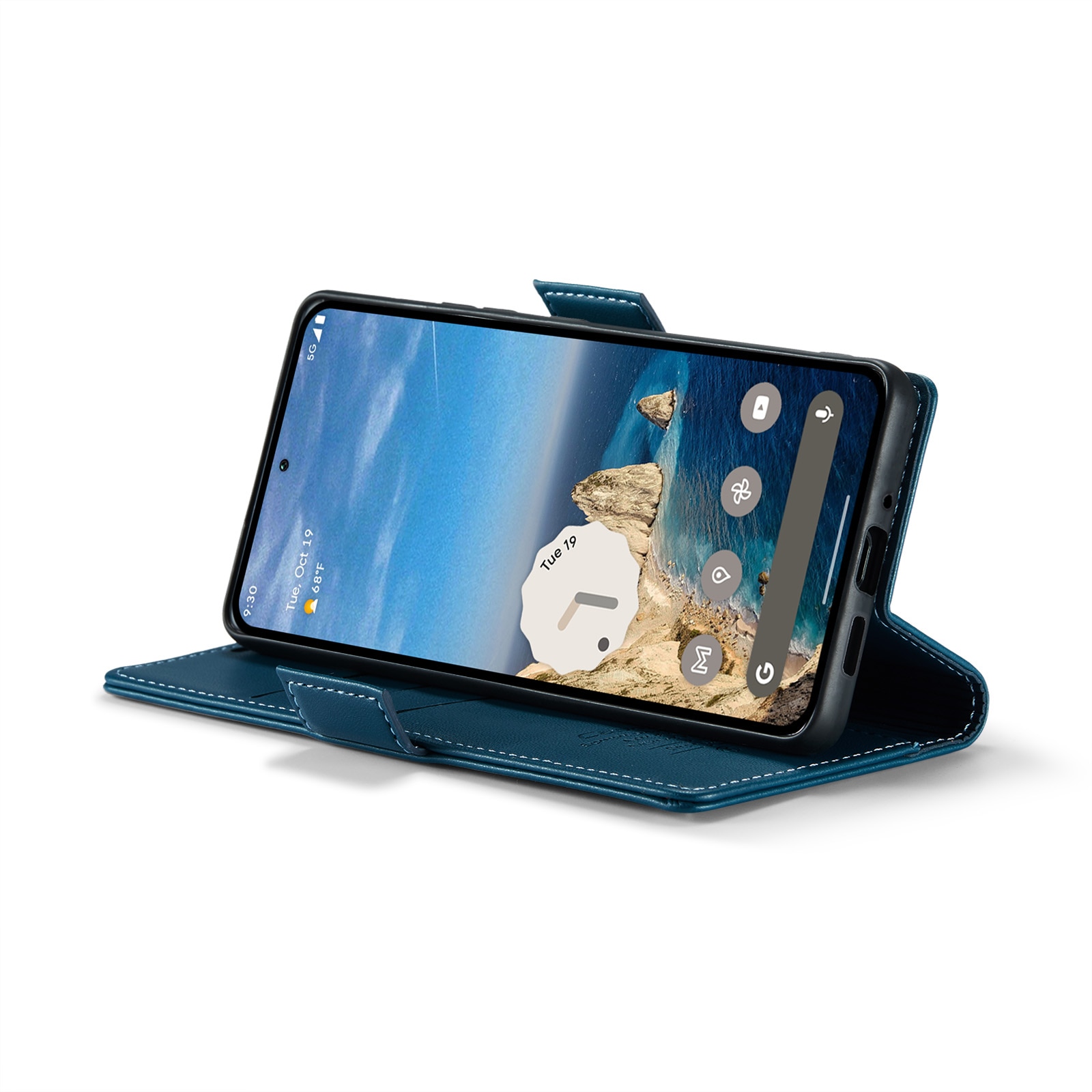 RFID blocking Slim Bookcover Hoesje Google Pixel 9 Blauw