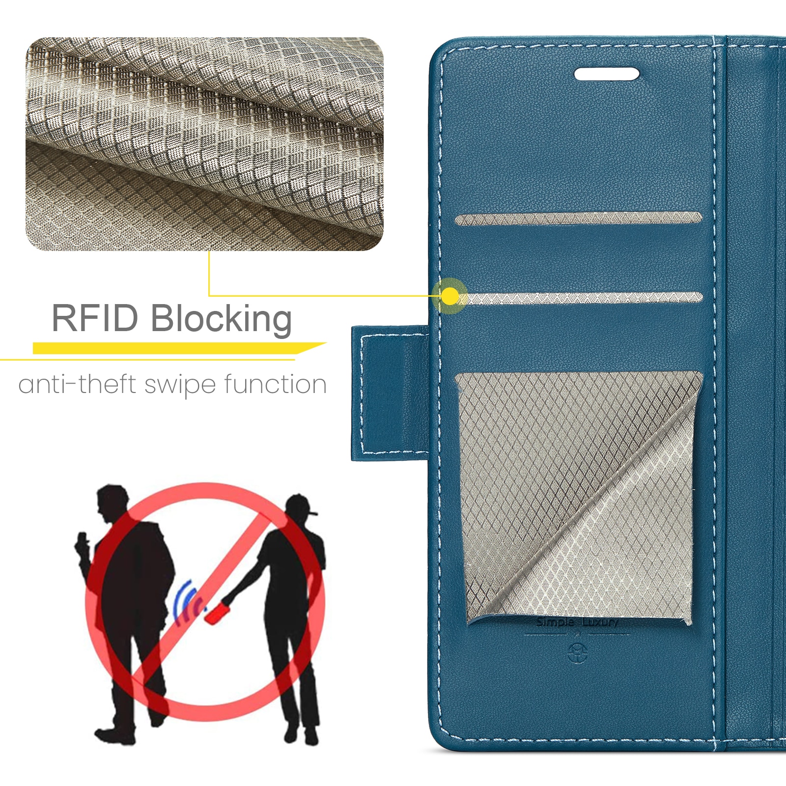 RFID blocking Slim Bookcover Hoesje Google Pixel 9 Pro Blauw