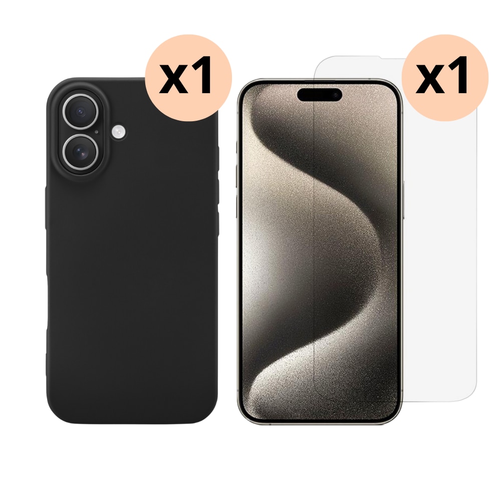 iPhone 16 Plus Set TPU-hoesje en Screenprotector