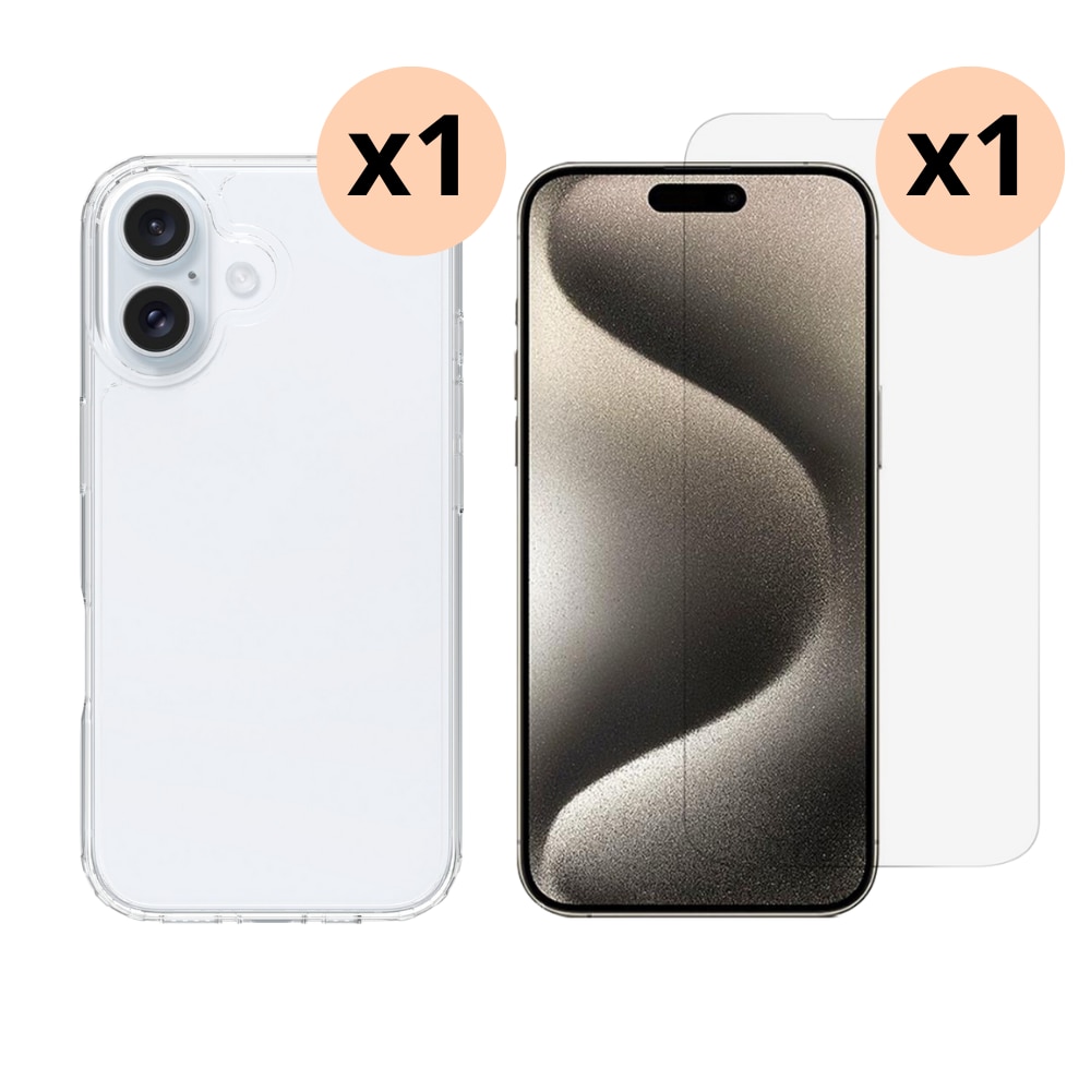 iPhone 16 Plus Set Hoesje en Screenprotector