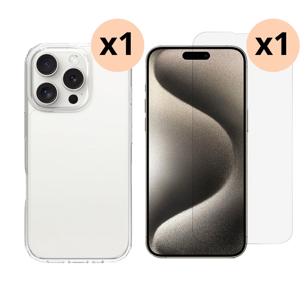 iPhone 16 Pro Set Hoesje en Screenprotector