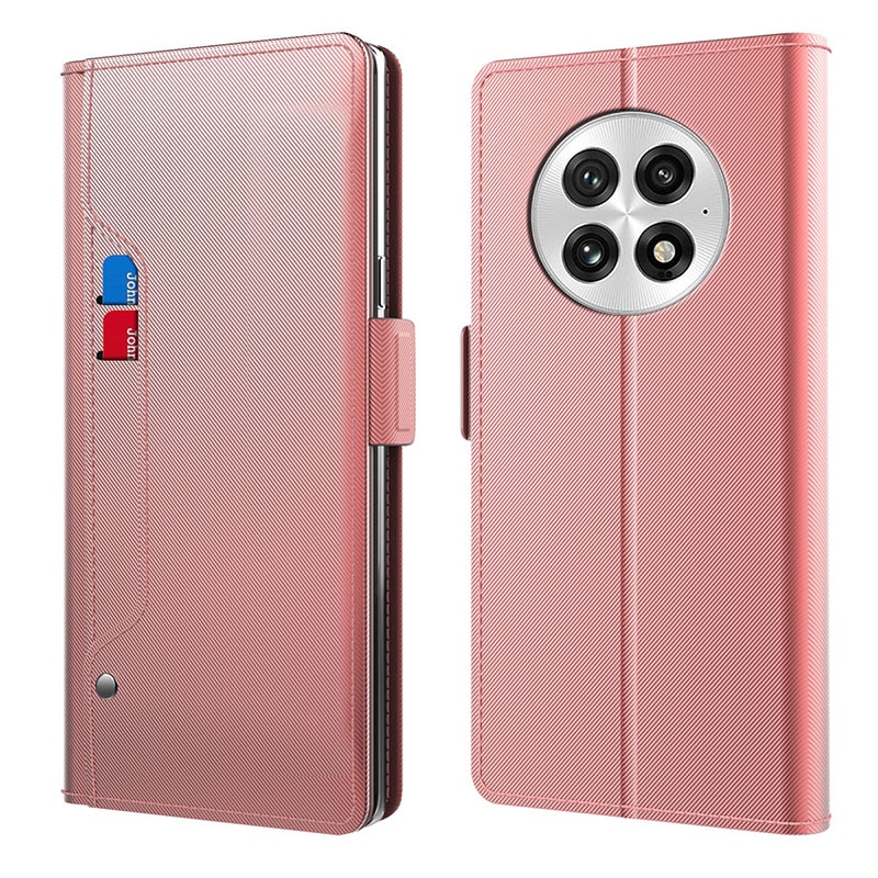  OnePlus 13 Bookcover Hoesje met Spiegel roze goud