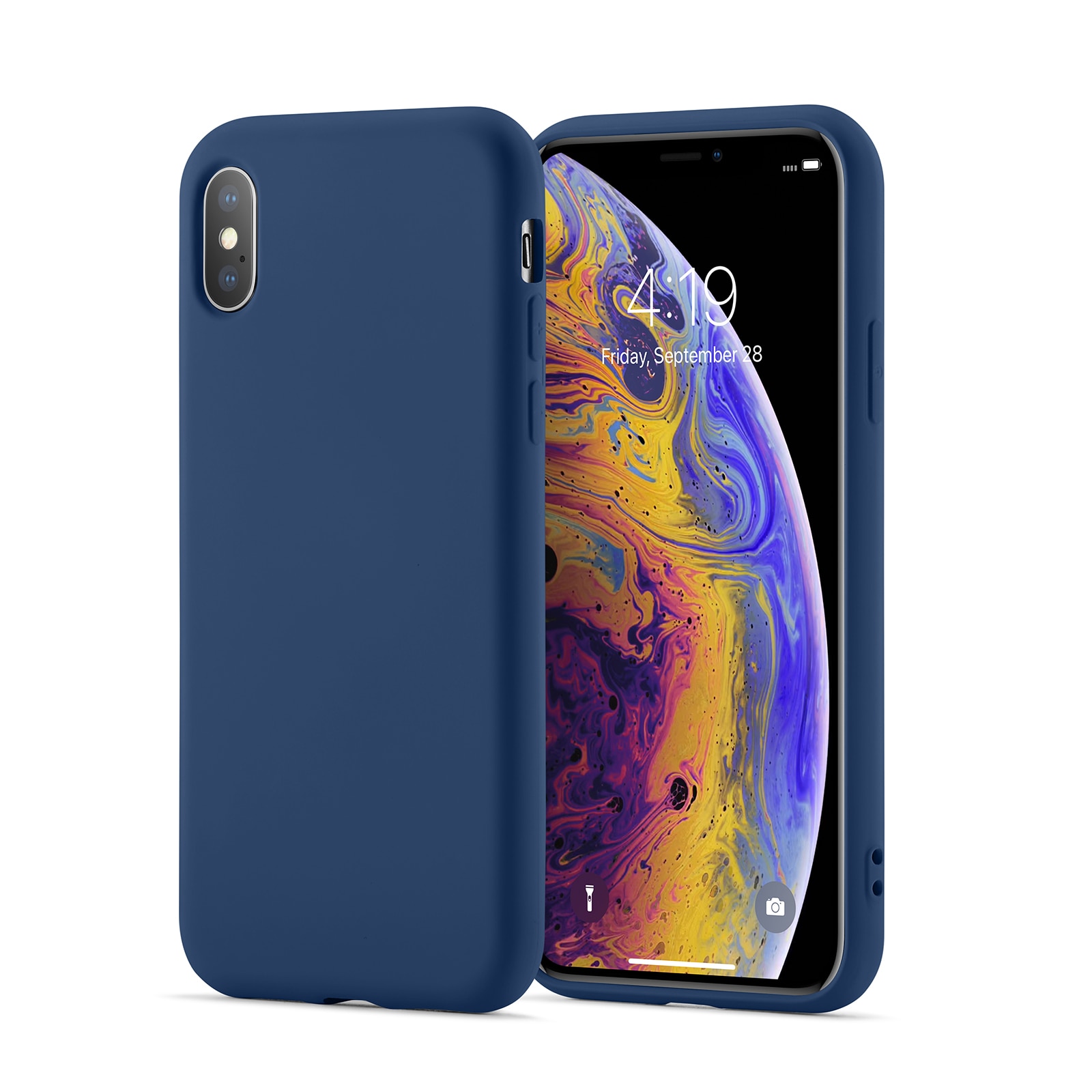 iPhone X/XS TPU Case donkerblauw