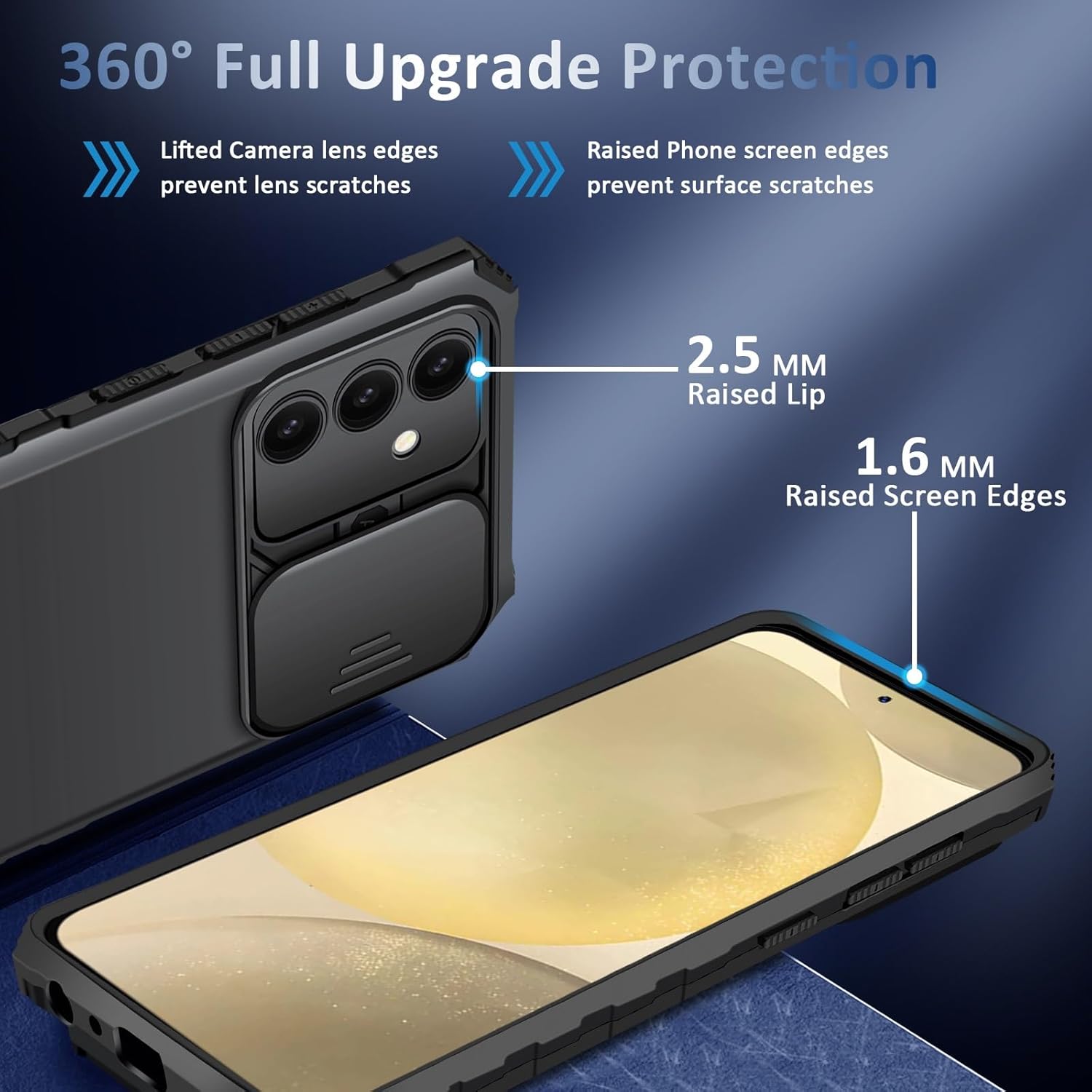 Samsung Galaxy S25 Kickstand Hoesje met Camera Protector Zwart