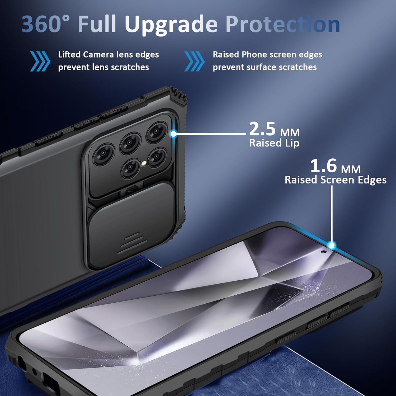 Samsung Galaxy S25 Ultra Kickstand Hoesje met Camera Protector Zwart