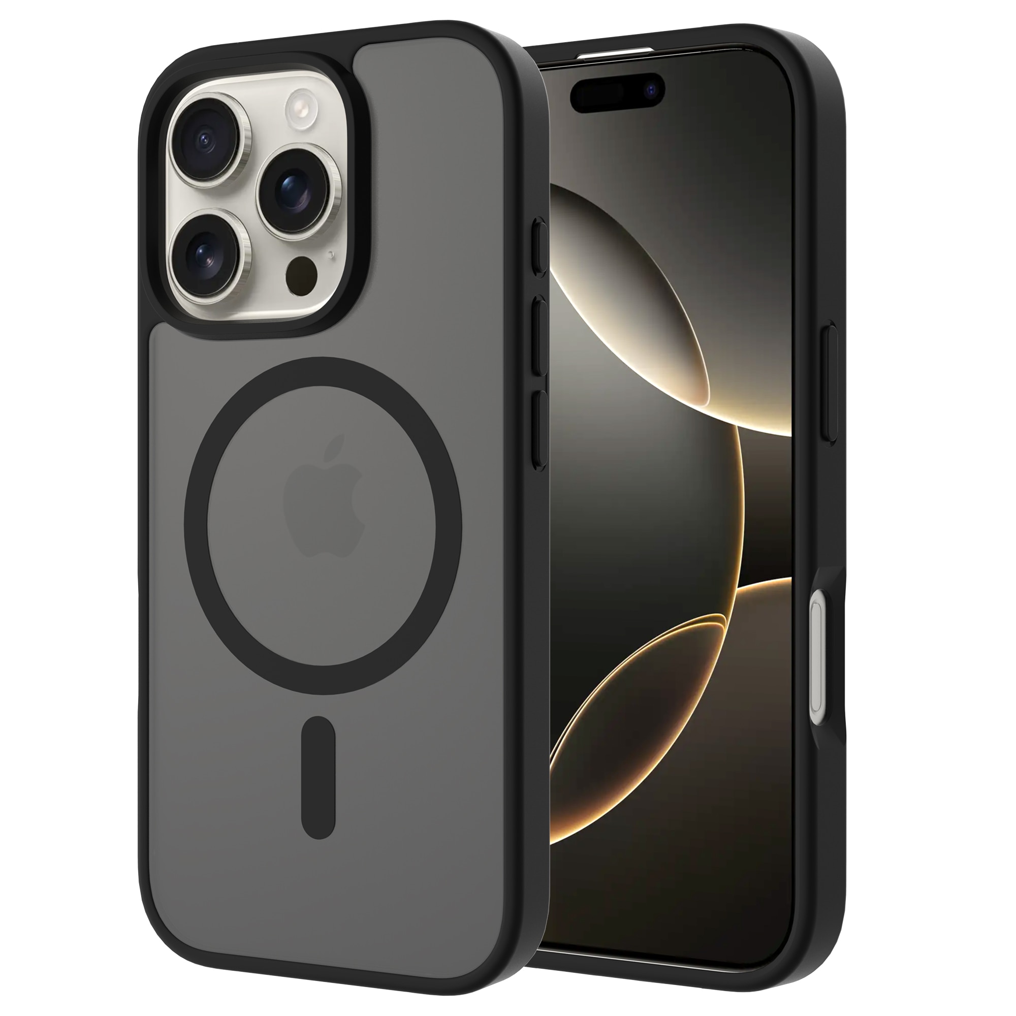 Magnetic Hybrid Hoesje iPhone 14 Pro Frosted Black