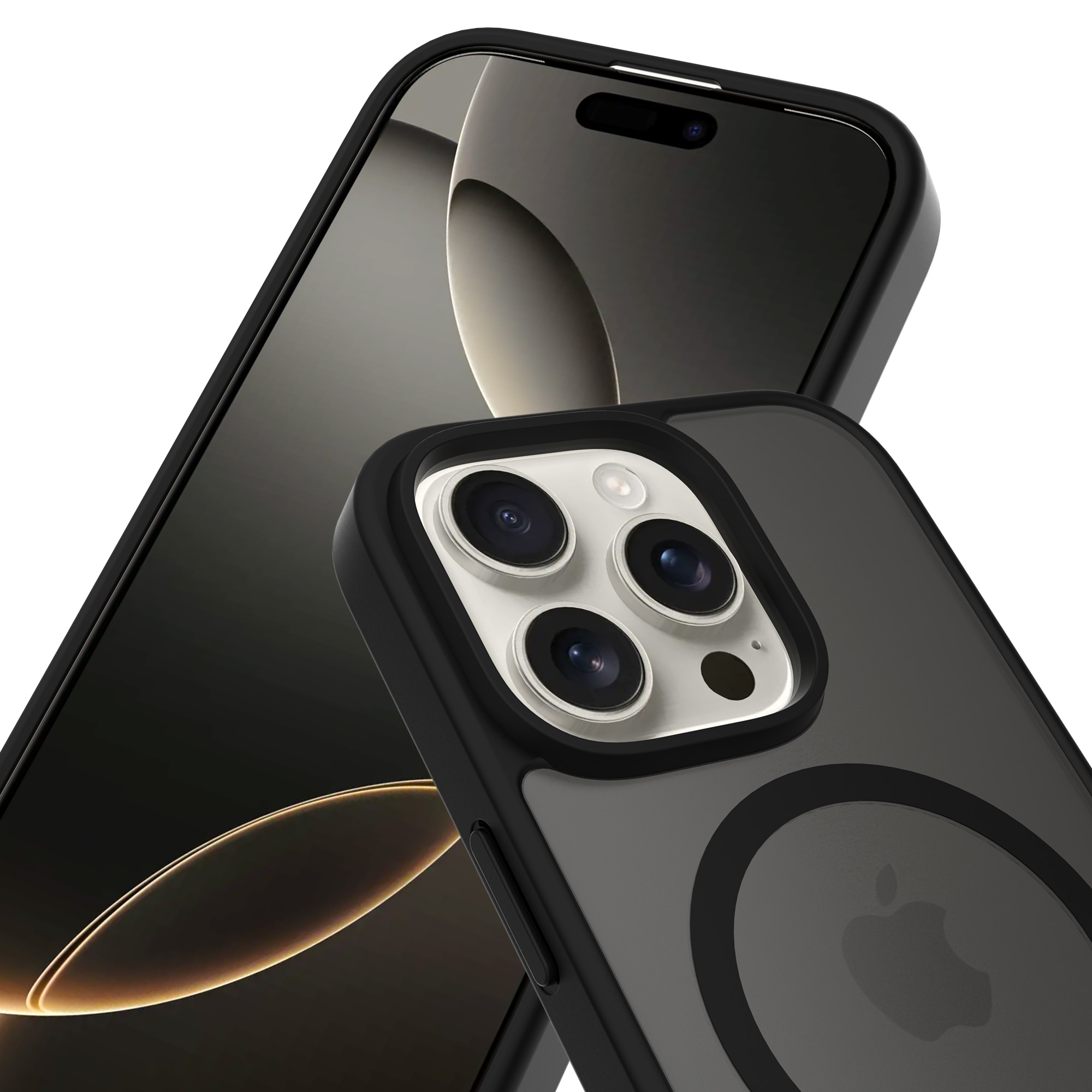 Magnetic Hybrid Hoesje iPhone 16 Pro Frosted Black