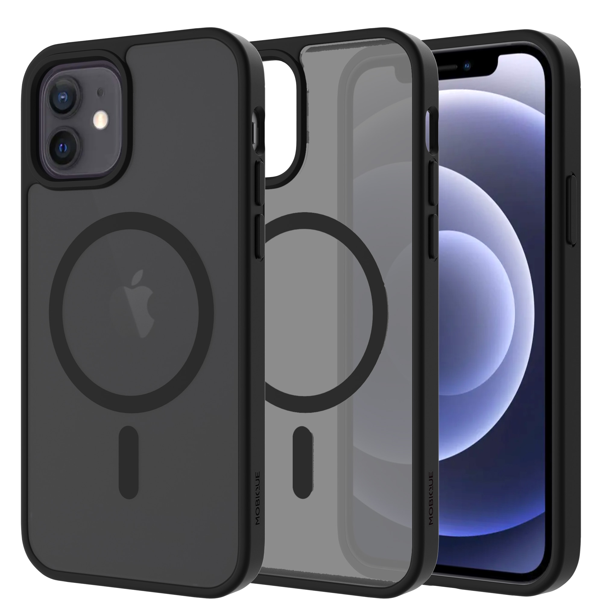 Magnetic Hybrid Hoesje iPhone 12/iPhone 12 Pro Frosted Black