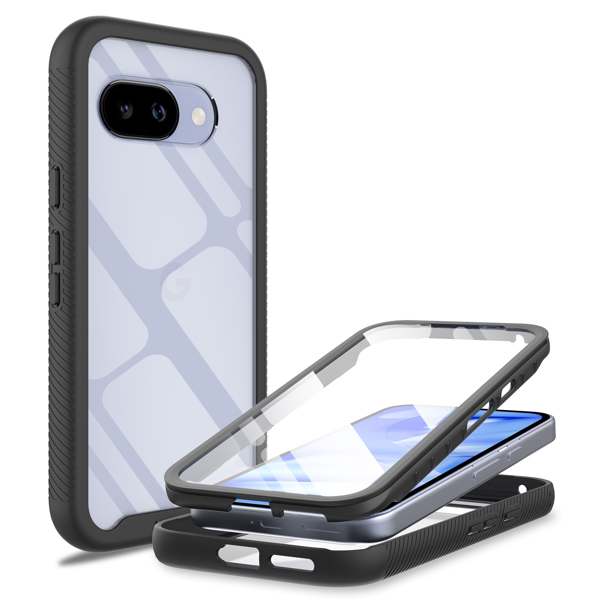 Google Pixel 9a Full Protection Case Zwart