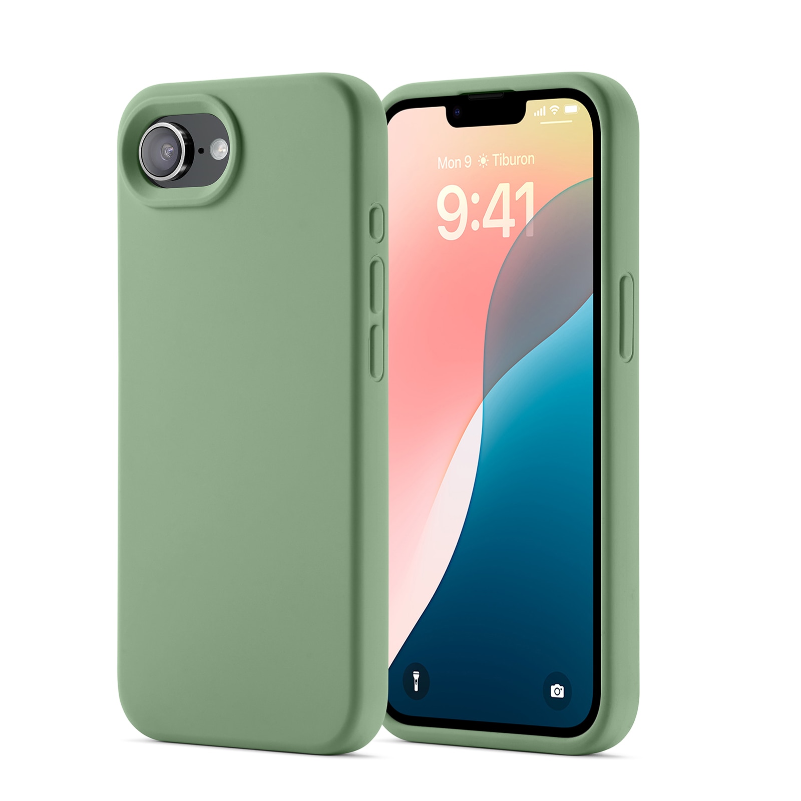 Magnetic Siliconen hoesje iPhone 16e Groen