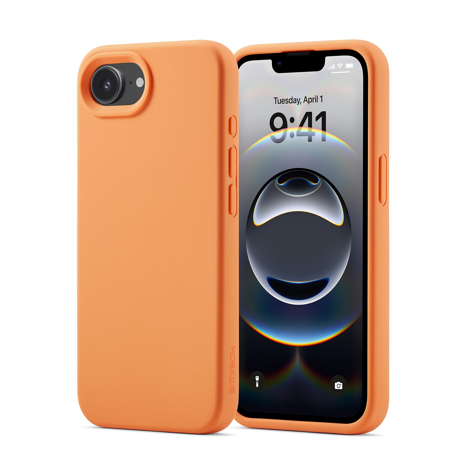 Magnetic Siliconen hoesje iPhone 16e Solar Orange