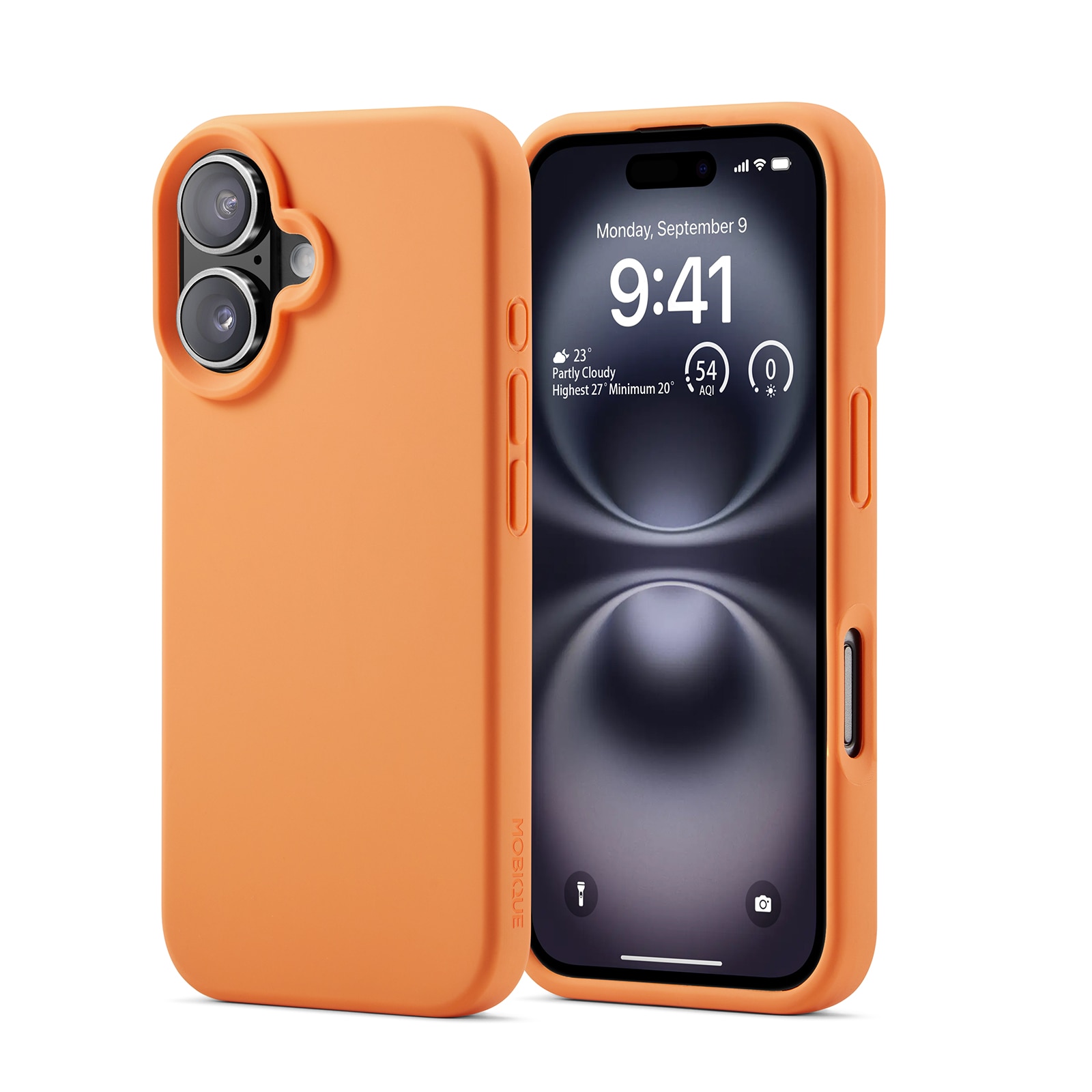 Magnetic Siliconen hoesje iPhone 16 Solar Orange