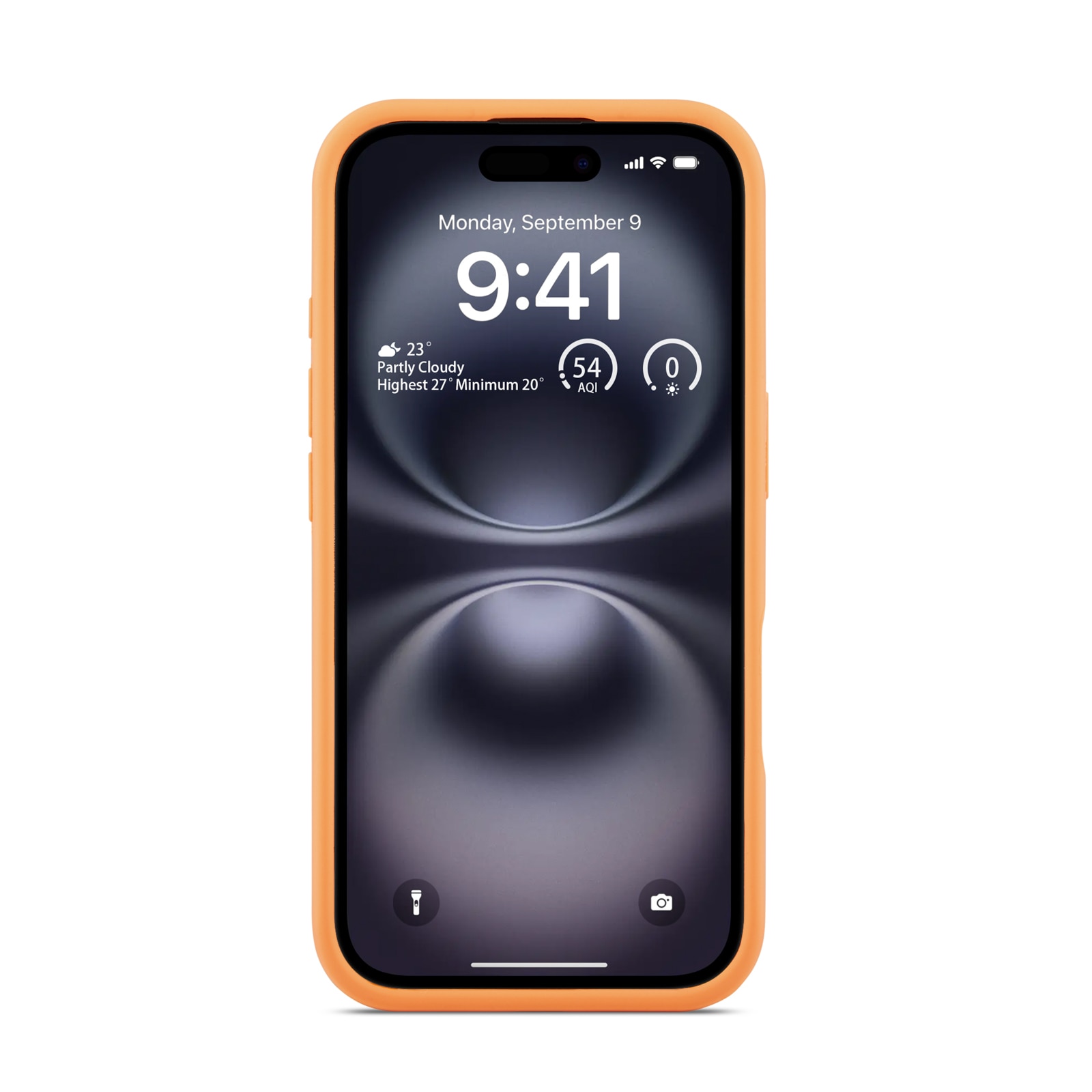 Magnetic Siliconen hoesje iPhone 16 Solar Orange