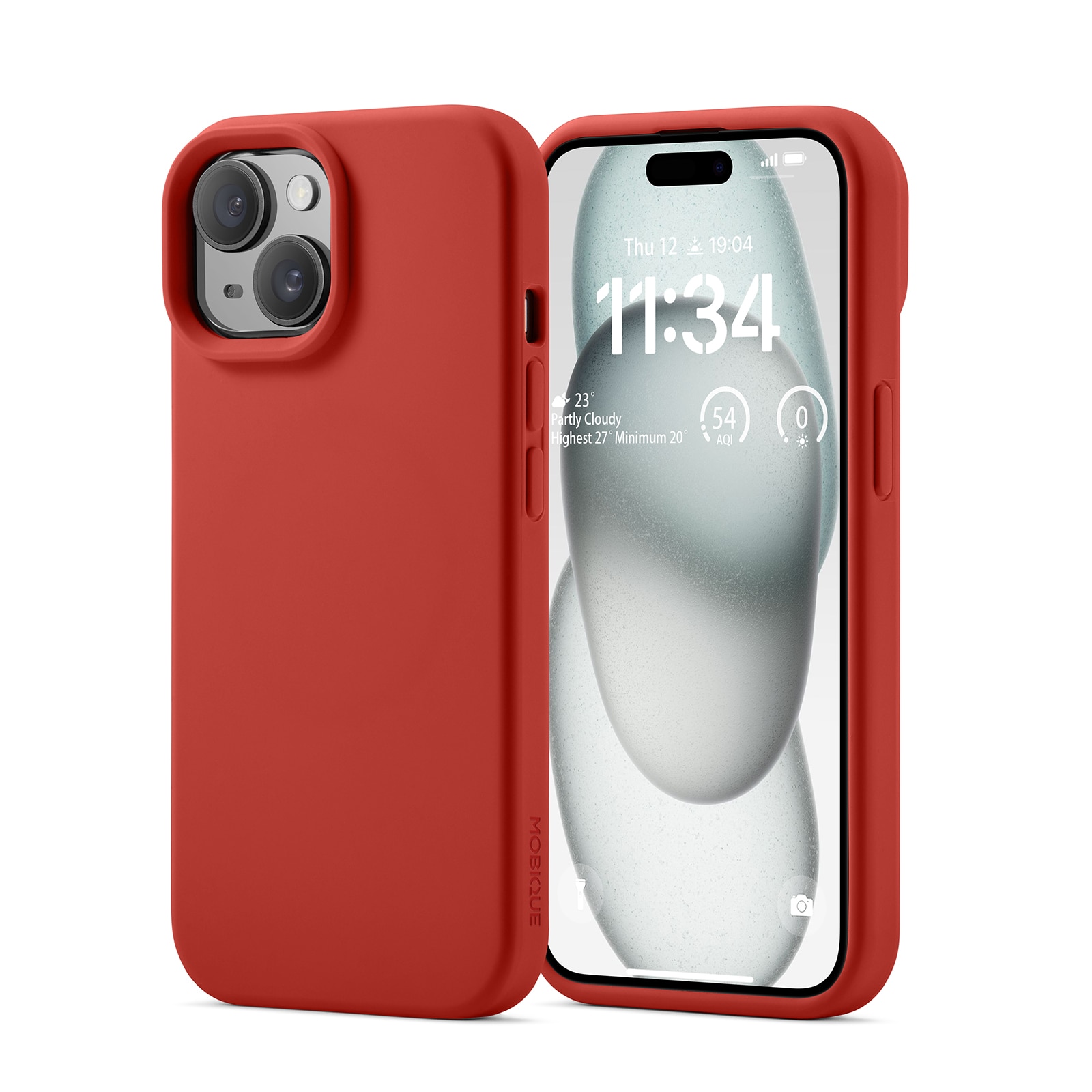 Magnetic Siliconen hoesje iPhone 15 Lava Red