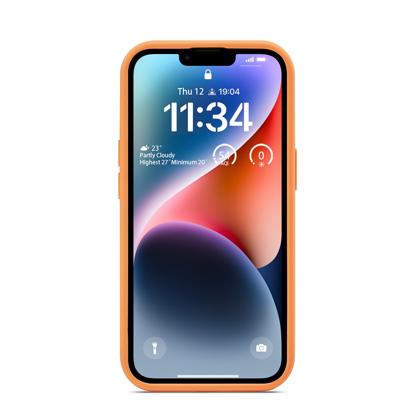 Magnetic Siliconen hoesje iPhone 14 Solar Orange