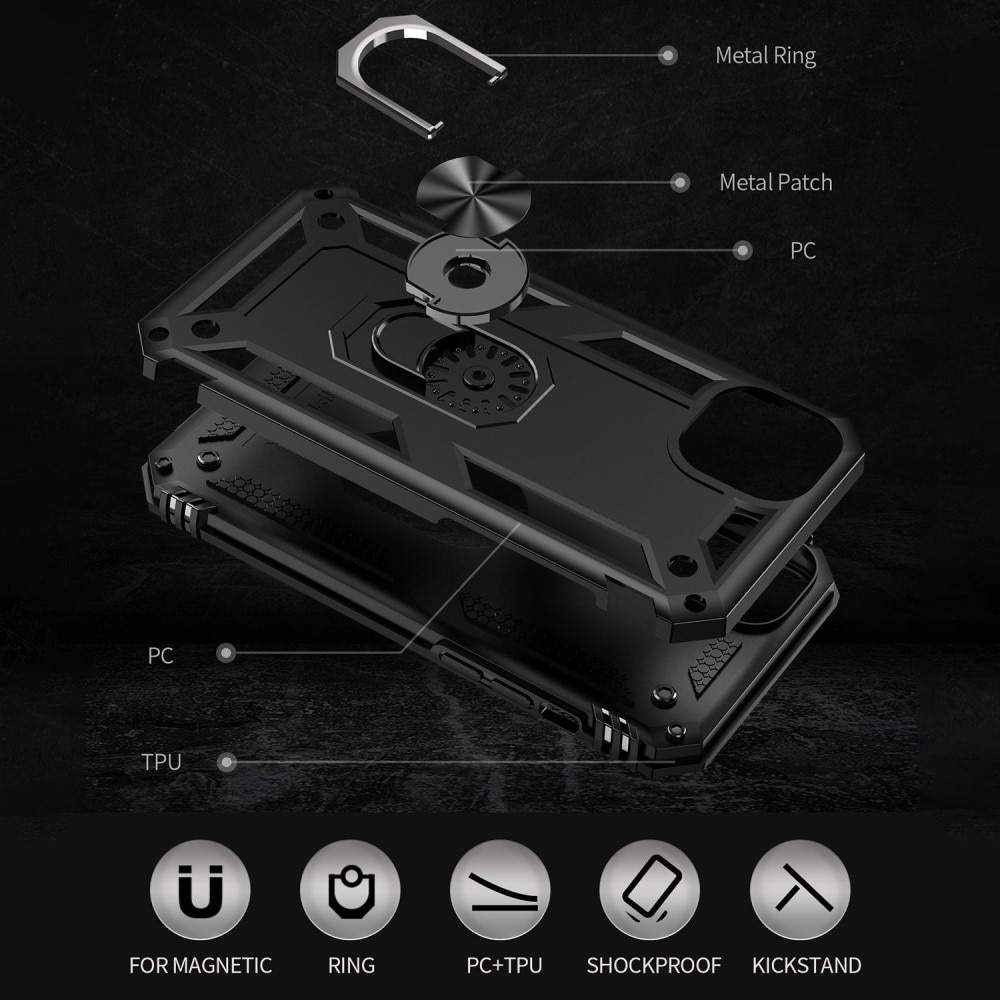 iPhone 14 Hybridcase Tech Ring Zwart