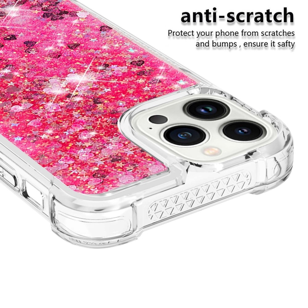 iPhone 14 Pro Glitter Powder TPU Case Roze