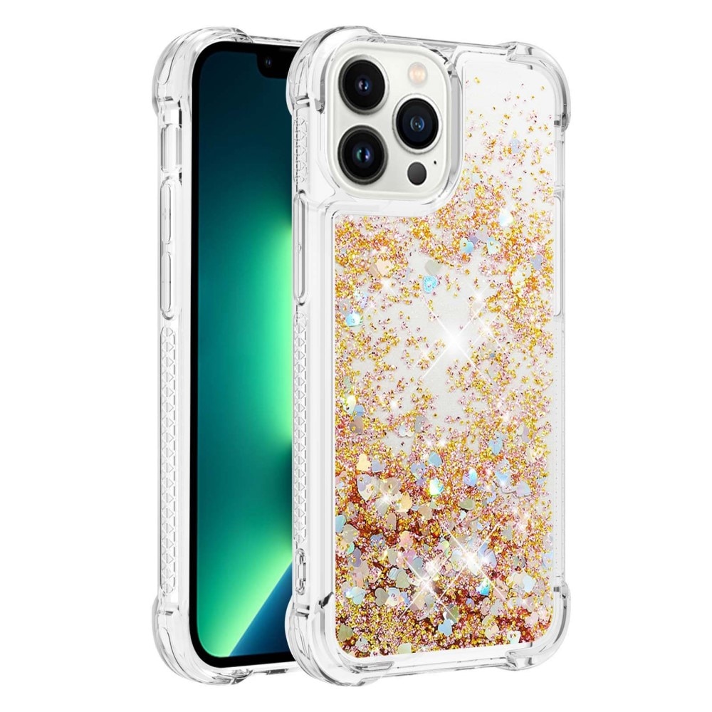 iPhone 14 Pro Glitter Powder TPU Case Goud