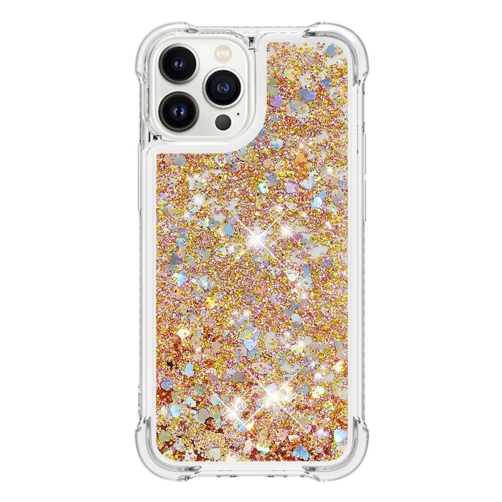 iPhone 14 Pro Glitter Powder TPU Case Goud