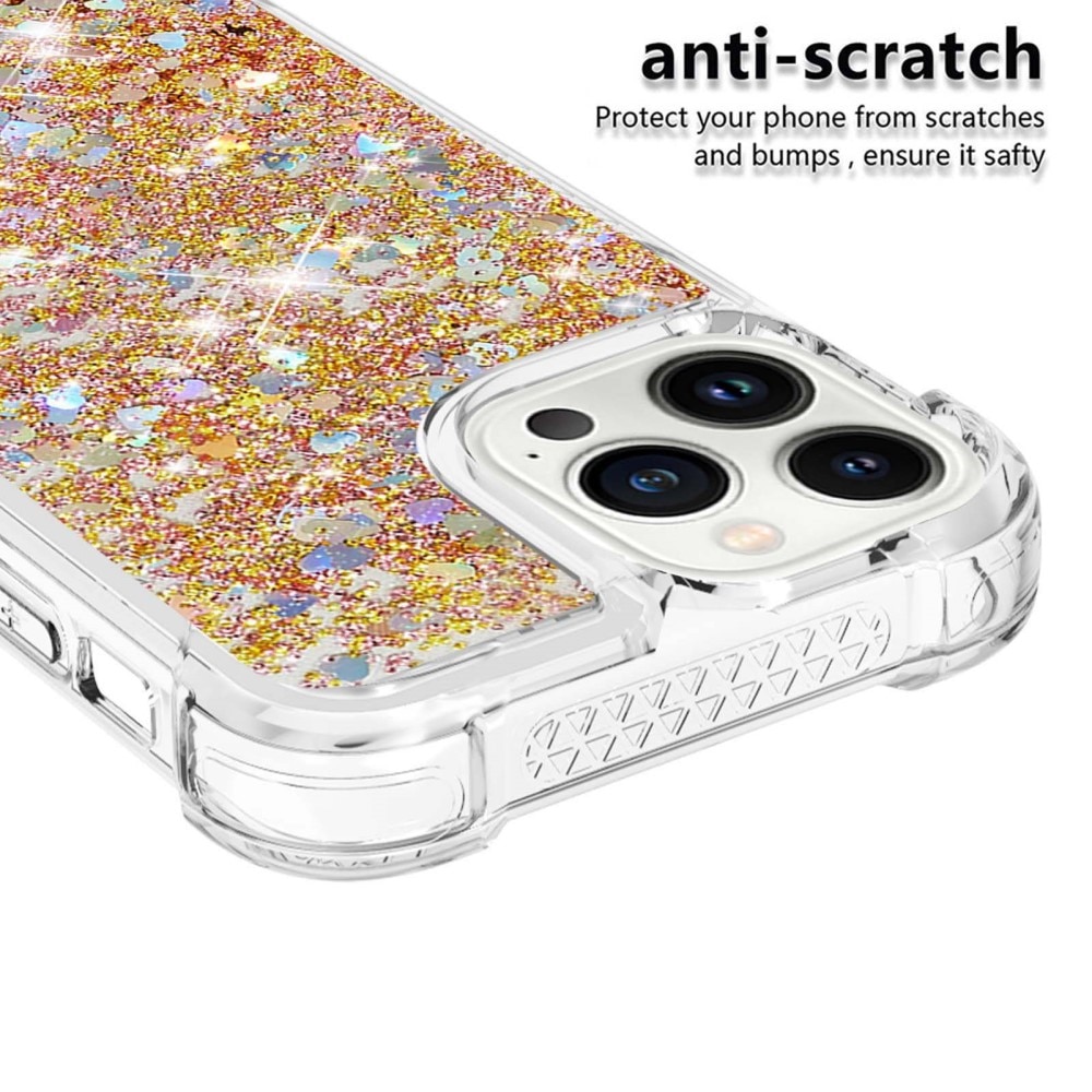 iPhone 14 Pro Glitter Powder TPU Case Goud