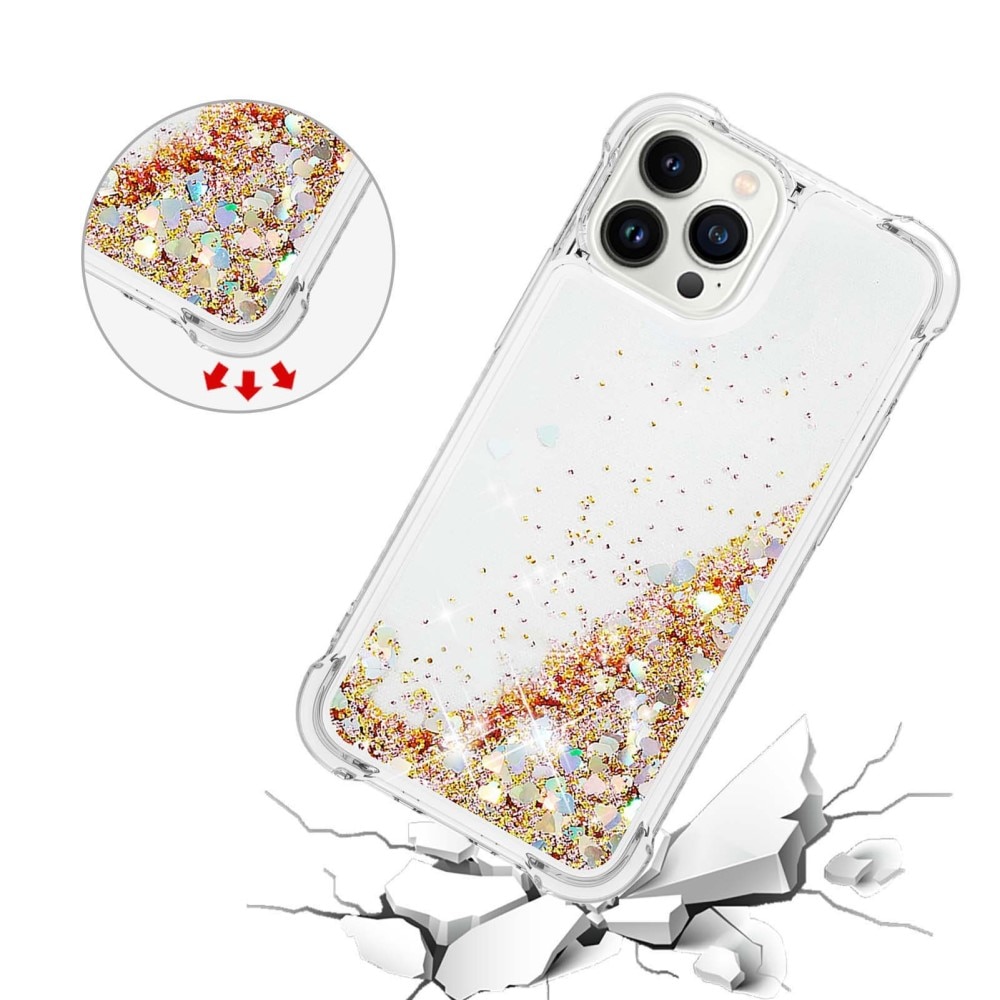 iPhone 14 Pro Glitter Powder TPU Case Goud