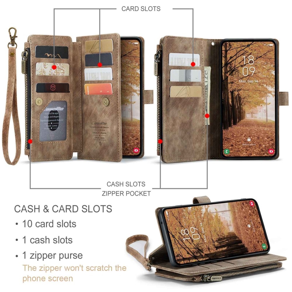 Bookcover hoesje Rits Samsung Galaxy A55 Bruin