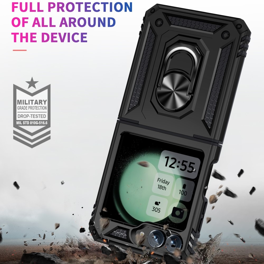 Samsung Galaxy Z Flip 6 Hybridcase Tech Ring zwart