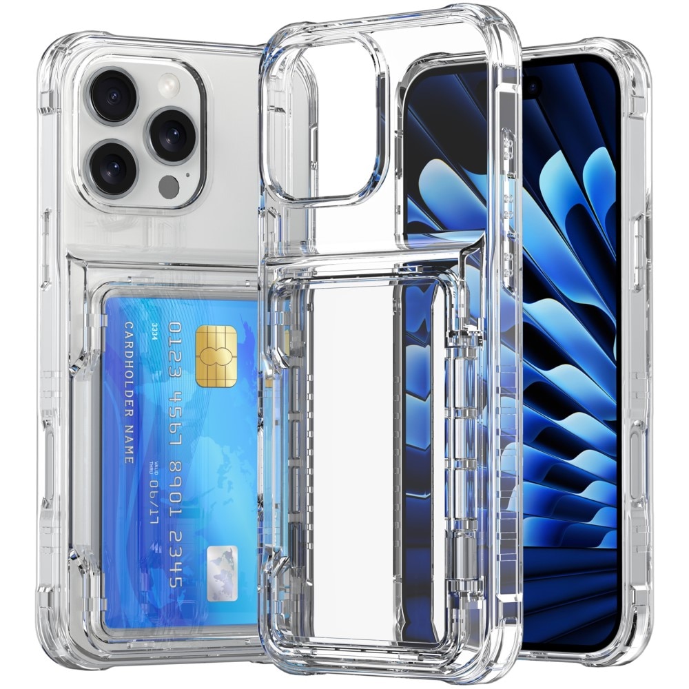 Hybridcase met Cardslot en Kickstand iPhone 16 Pro transparant