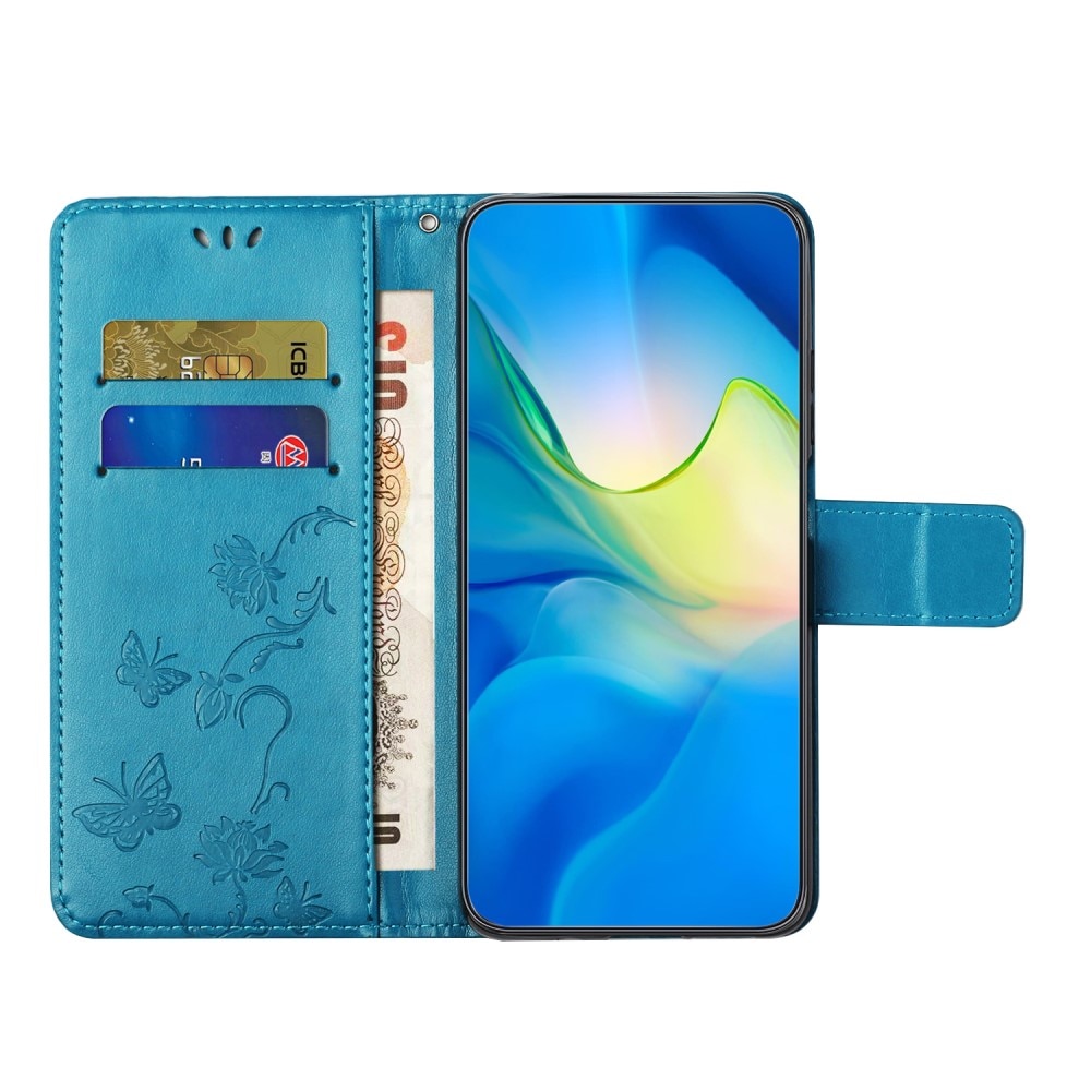 Samsung Galaxy S24 FE Leren vlinderhoesje blauw