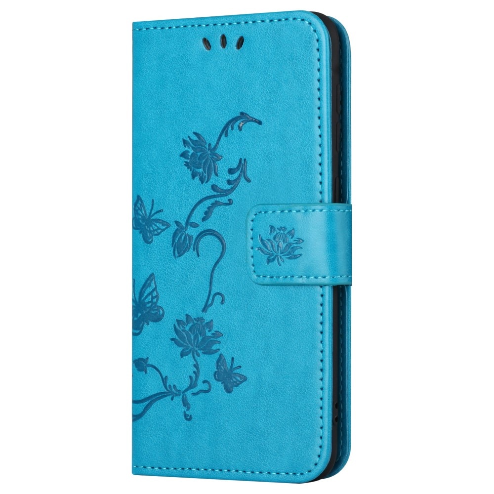 Samsung Galaxy S24 FE Leren vlinderhoesje blauw