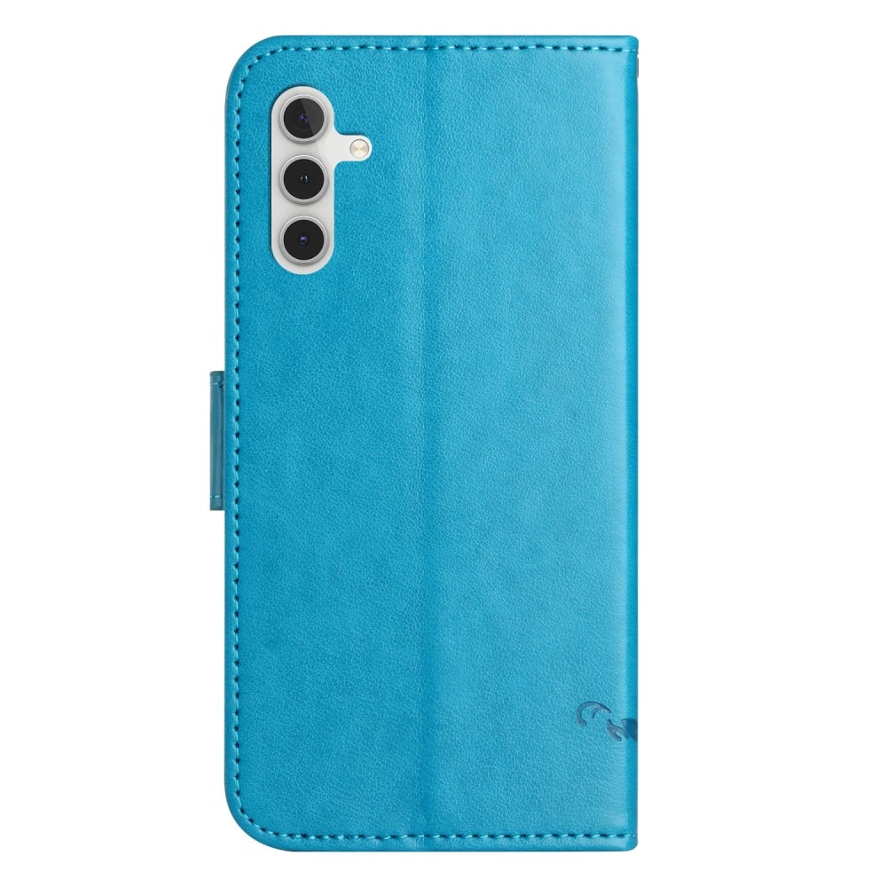 Samsung Galaxy S24 FE Leren vlinderhoesje blauw