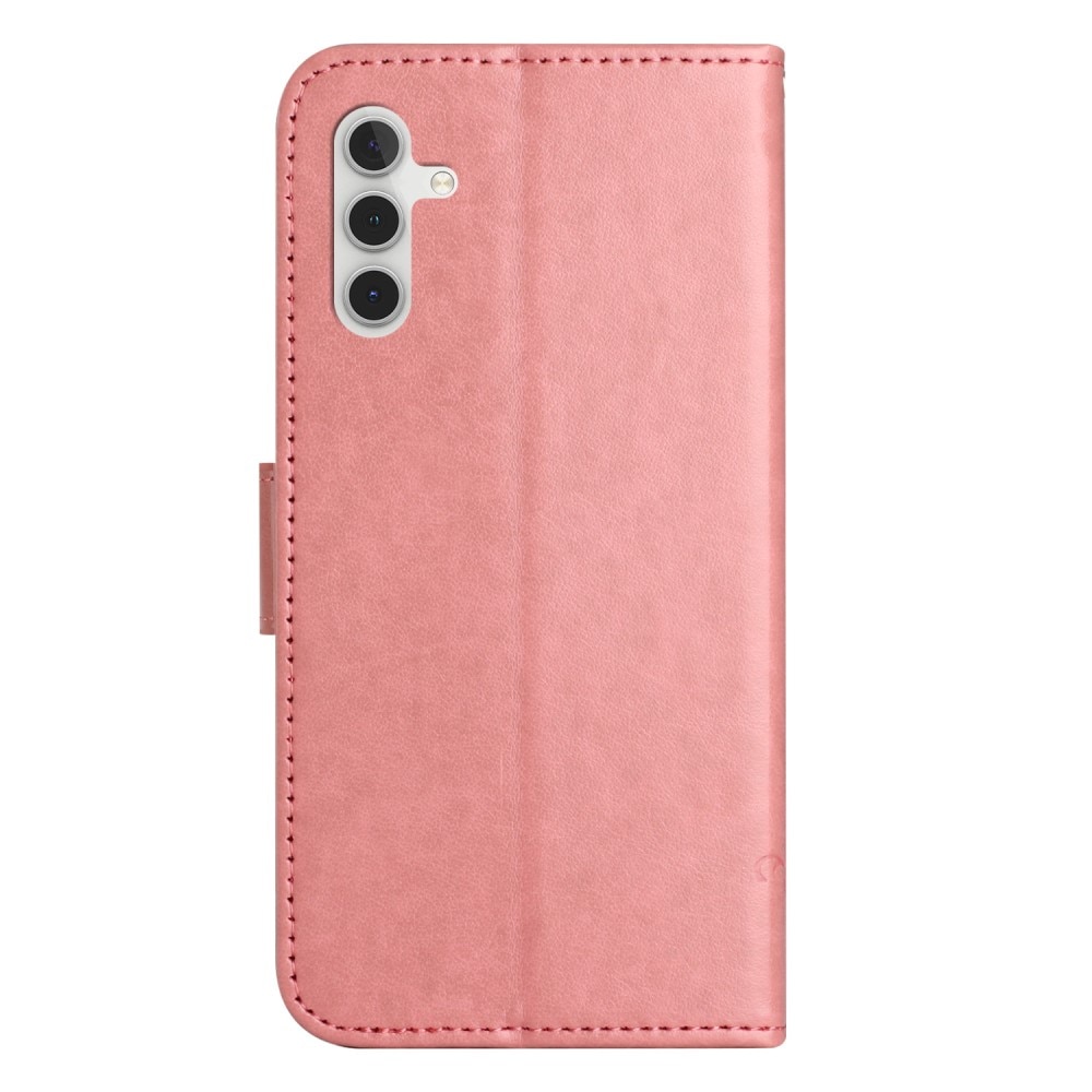 Samsung Galaxy S24 FE Leren vlinderhoesje roze