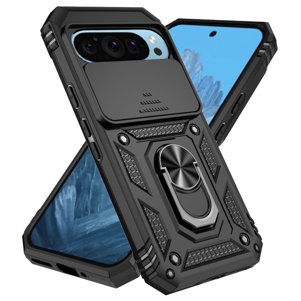 Google Pixel 9 Hybridcase Ring + Camera Protector Zwart