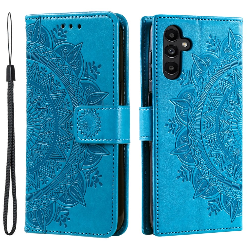 Samsung Galaxy S24 FE Leren Mandalahoesje blauw