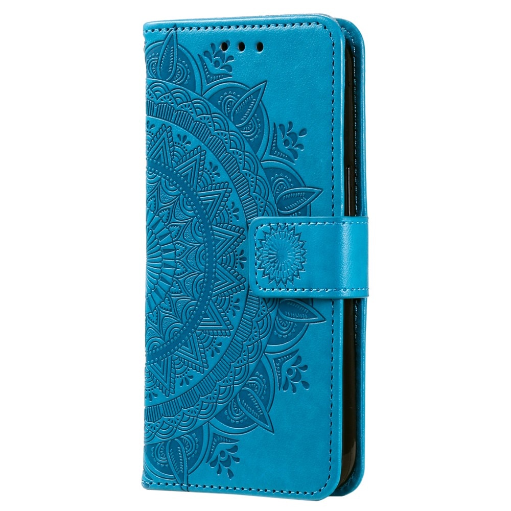 Samsung Galaxy S24 FE Leren Mandalahoesje blauw