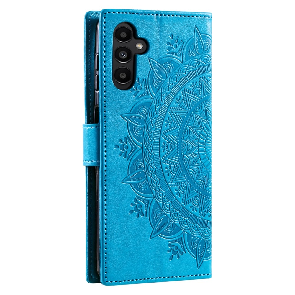 Samsung Galaxy S24 FE Leren Mandalahoesje blauw